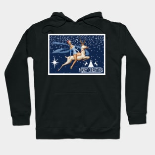 Starry Night Reindeer Pin Up Hoodie